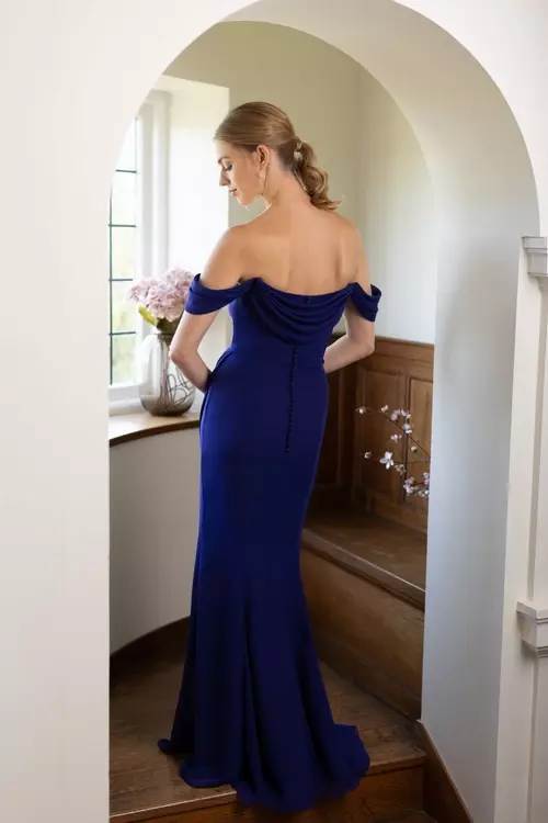 Alisa Modern Off Shoulder Chiffon Bridesmaid Dress Luna by True Bride